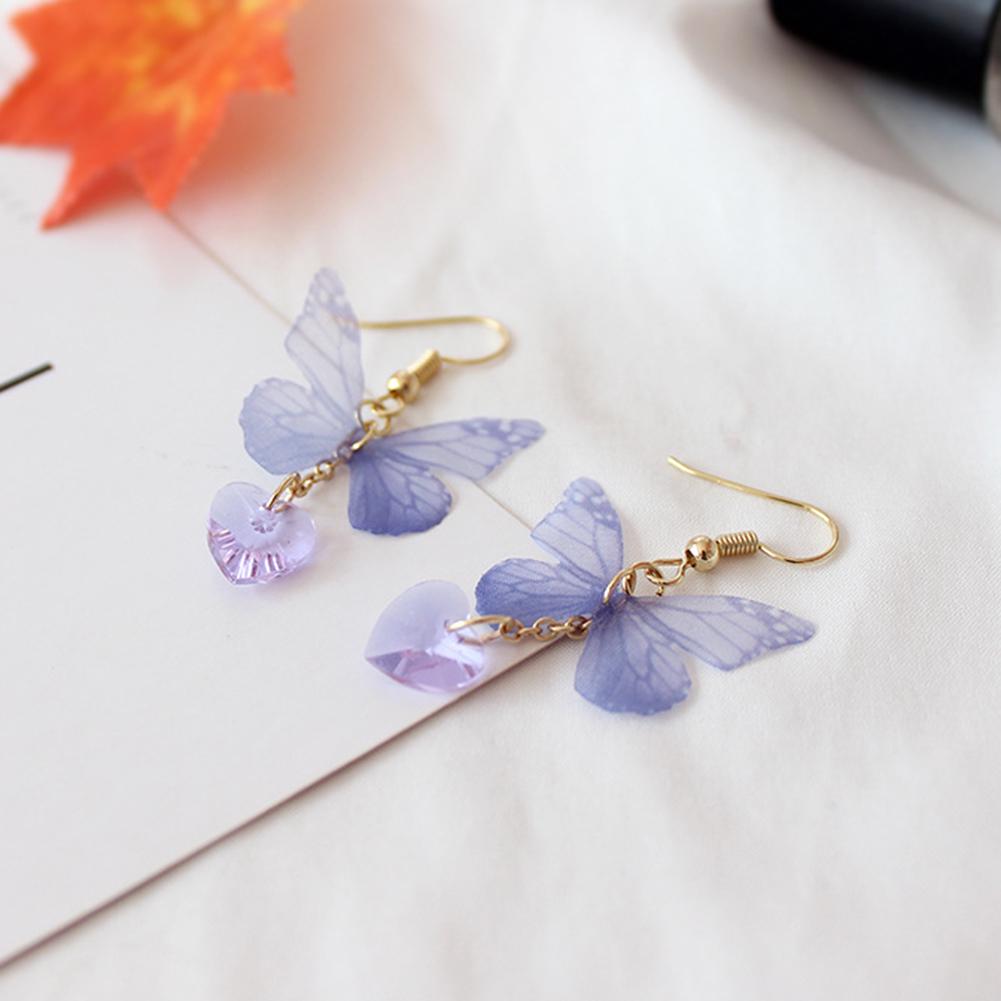 Элегантные серьги-бабочки с крючком и длинными сердечками, ювелирные изделия, милые подарки