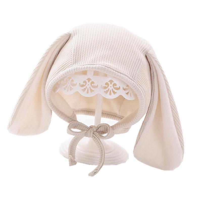 Зима-весна, детская шапка, милые длинные шапочки с кроличьими ушками, теплая шапка-ушанка для малышей, однотонные шапки для новорожденных