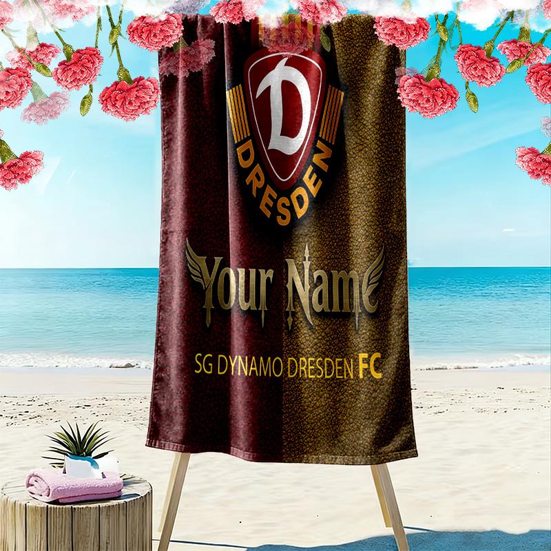 Dynamo Dresden Custom Name Print Beach Towel Large Soft Quick Dry Towel For Beach Camping Swimming