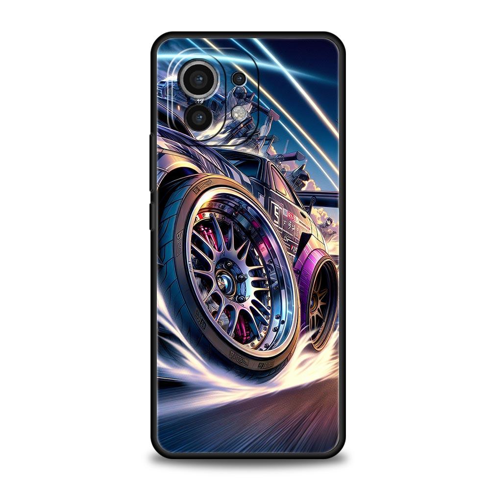 Sports Car Drift Phone Case Cover for Xiaomi Mi 17 Pro Max 15 14 13 12 11 Ultra 15T 14T 13T 12T 11T Pro Lite Soft TPU Shell Bags