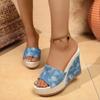 Женские летние модные шлепанцы для улицы, на водной платформе, на танкетке, крутые шлепанцы, толстая подошва, высокий каблук, подошва-маффин, шлепанцы с перемычкой