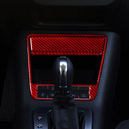 3 шт. Для Volkswagen Tiguan Красное углеволокно Внутренняя отделка Центральная крышка отсека для хранения