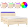 Maison Exclusive - Sommier à lattes de lit avec matelas LED Crème 140x200 cm Tissu