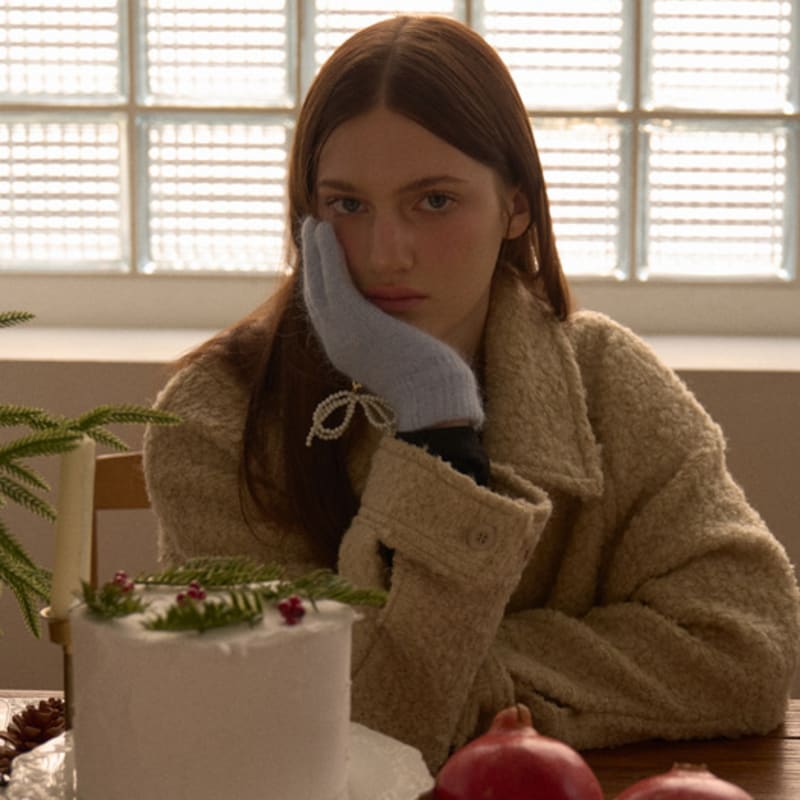 Летерие ПЕРЧАТКИ ANGORA RIBBON_СИНИЕ