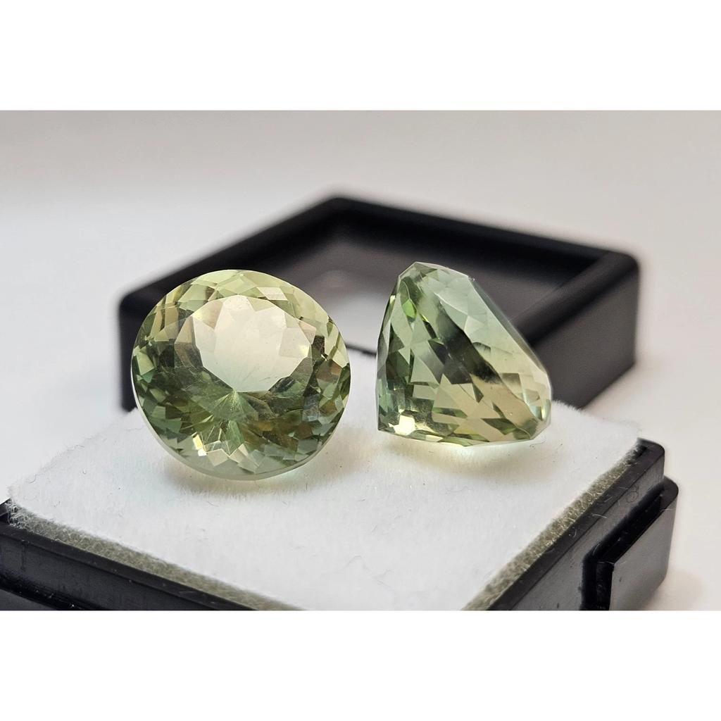 Round Cut Bi-Color Tourmaline Use For Earring Making 14 Ct Pair Gemstone