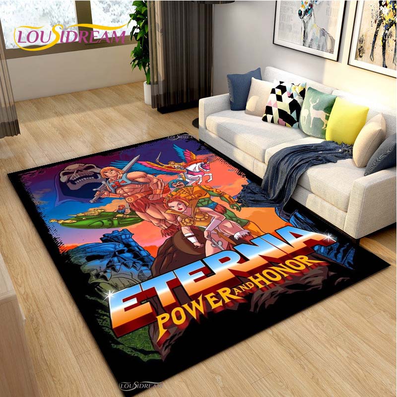 He-man masters Cartoon Carpet for Living Room Bedroom Rug Kitchen Kids Door Unslip Floor Mat Birthday gift photography props Rug