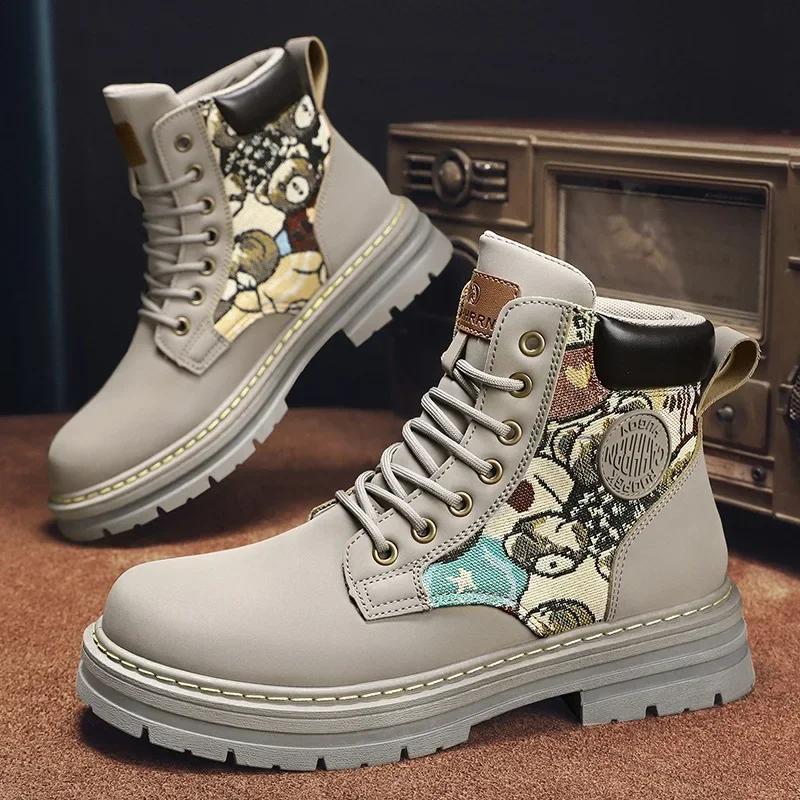 2025 осень зима Новые плюшевые теплые толстые походные зимние ботинки в стиле ретро с высоким берцем мужские повседневные кроссовки Botas Hombre