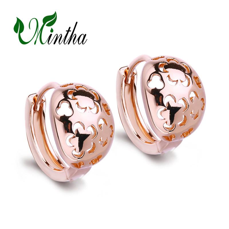MINTHA серьги-клипсы цвета розового золота, повседневные модные ювелирные изделия, серьги-гвоздики для женщин, подарок на день рождения