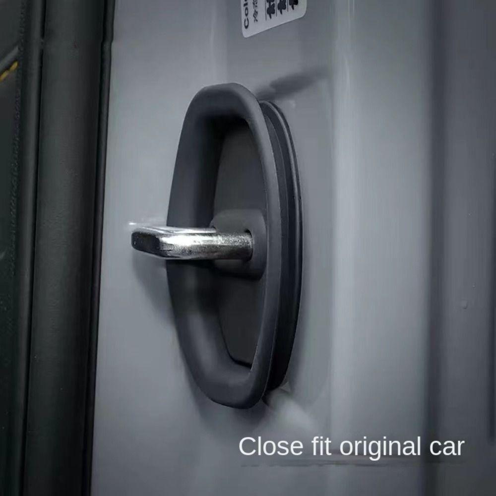 Silent Accessories Car Door Lock Buckle Protection Cover Black/White Protective Cover  Car