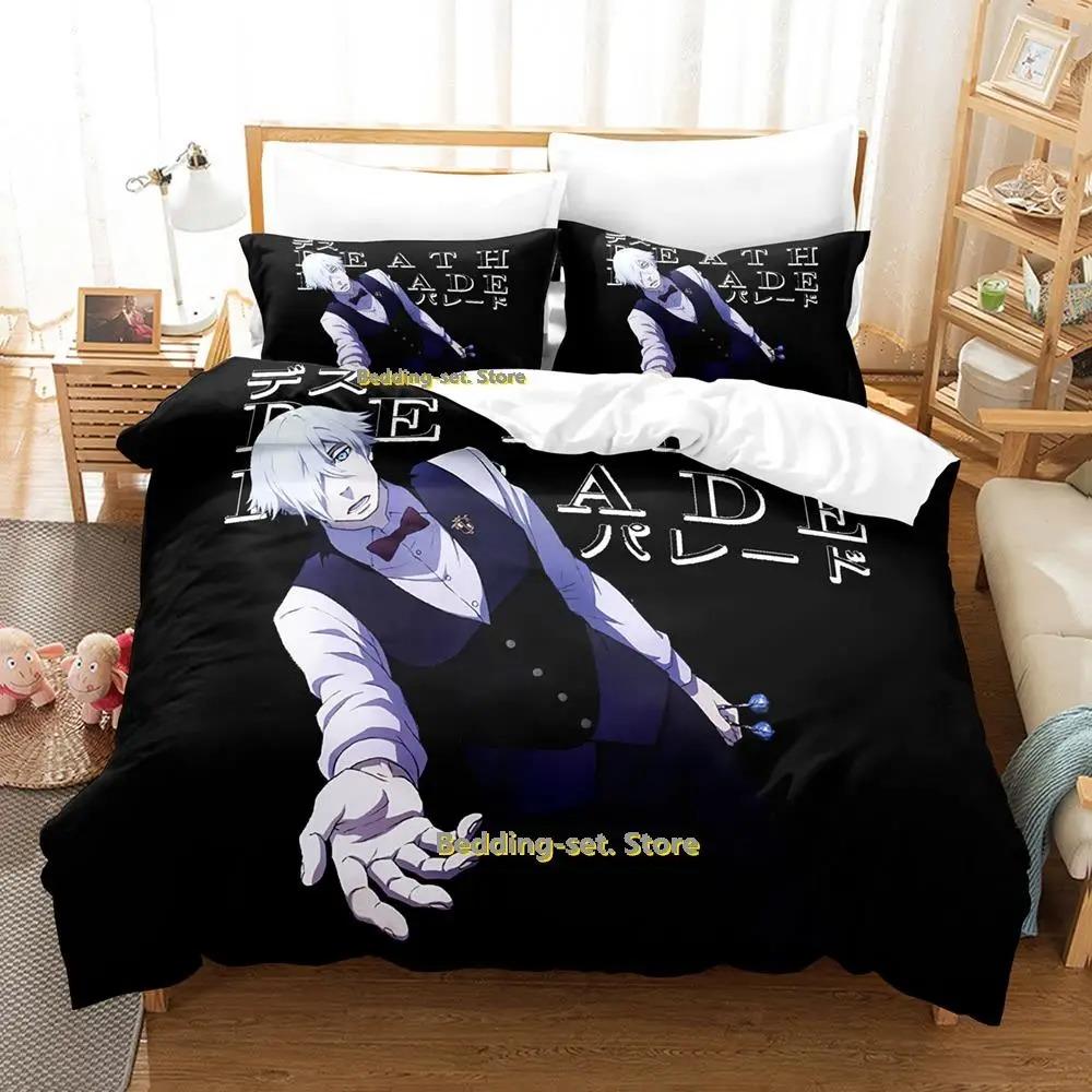 Комплект постельного белья Death Parade Single Twin Full Queen King Size Bed Set Adult Kid Bedroom Duvetcover Sets Anime Parure de lit Bed