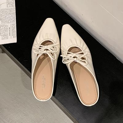 Модные летние женские мюли-шлепанцы на внутренней платформе, модные шлепанцы с бантом-бабочкой, повседневные туфли с ремешком на пятке в уличном стиле