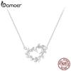 BAMOER Женское ожерелье Infinite Love с покрытием из белого золота, ожерелье с сердцем из стерлингового серебра 925 пробы