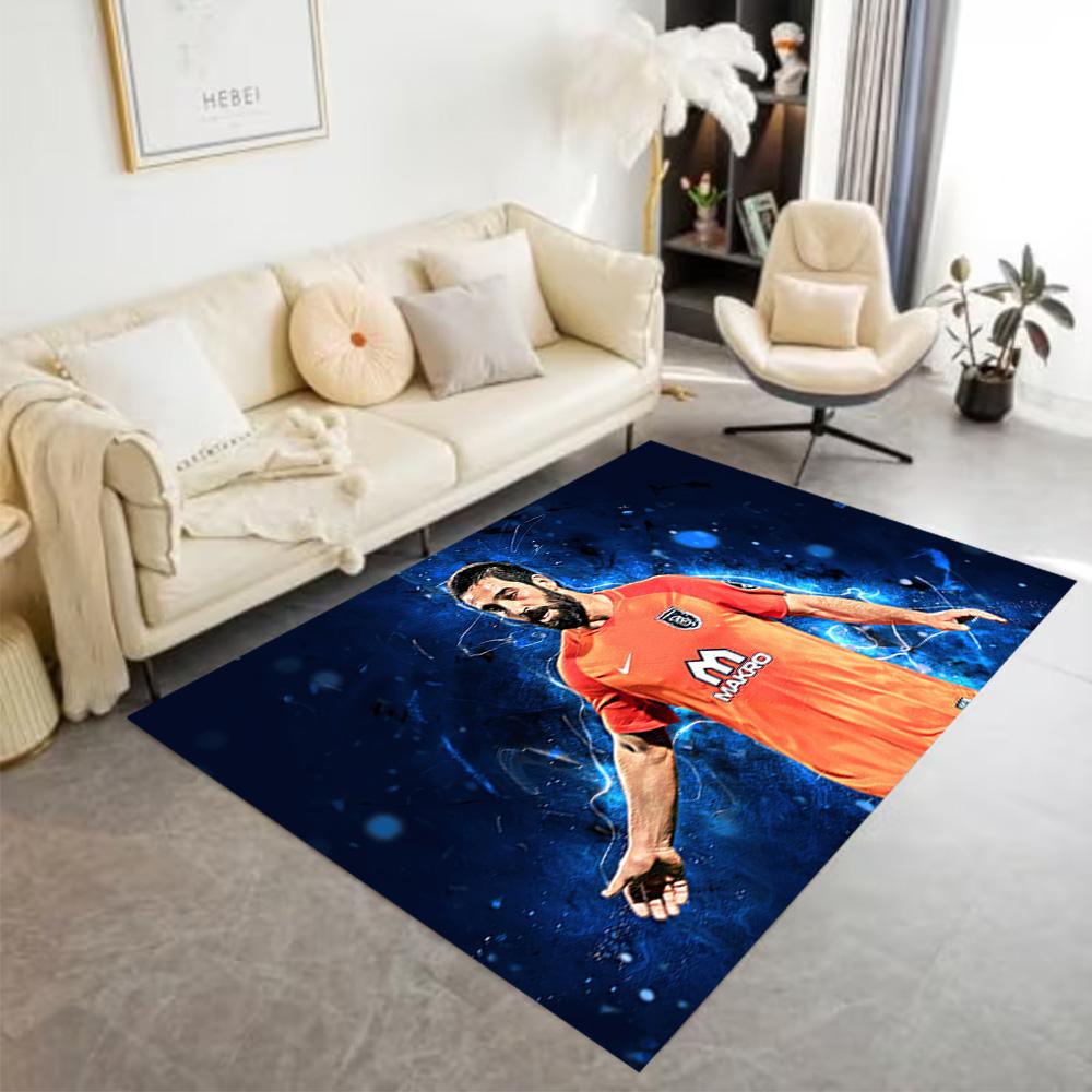 Turkish Football Player Floor Mat Design for Dining Room Playrooms Hallway Game Room Antislip Carpet Decorate Offices Gift for Festivals