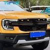 Янтарно-белый для Ford Ranger Wildtrack T9 2023 2024 2025 Автомобильная передняя решетка Светодиодная подсветка Модифицированный автомобиль Дневные ходовые огни