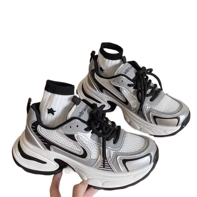 New Running Shoes Ladies Breathable Sneakers Summer Light Mesh Air Cushion Women's Sports Shoes Outdoor Lace Up Training Shoes