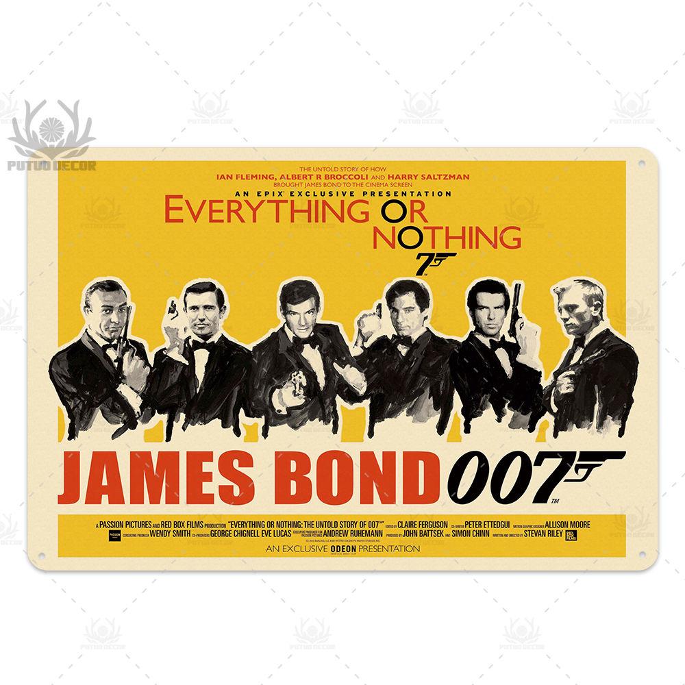 Putuo Декор 007 фильм металлический постер ретро классический фильм металлическая жестяная вывеска металлическая винтажная Настенный декор для бара, паба, клуба, мужская пещера