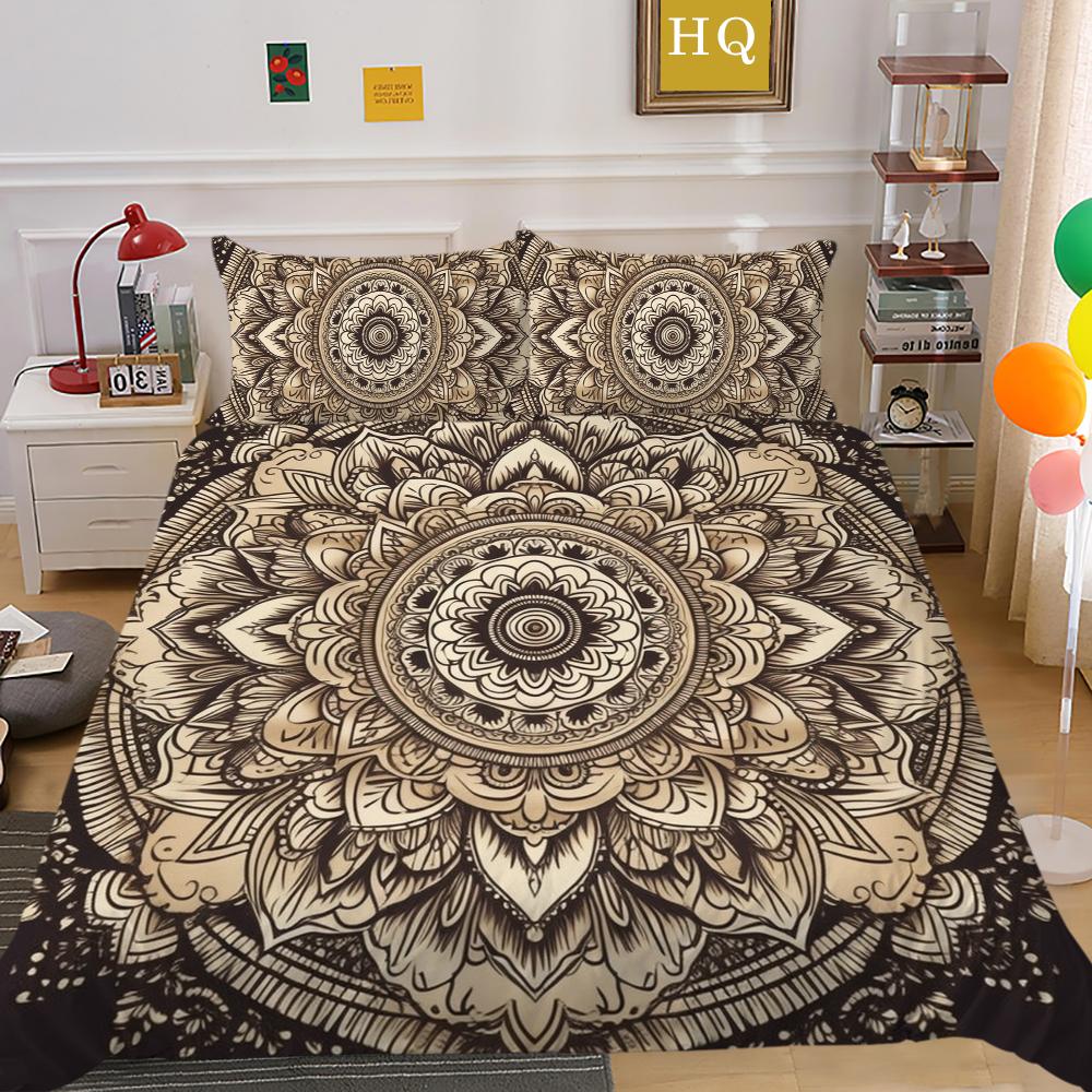 Mandala Printed Home Textiles Full Size Polyester Bed Clothes Woman Girl High Quality Comforter Cover Sets