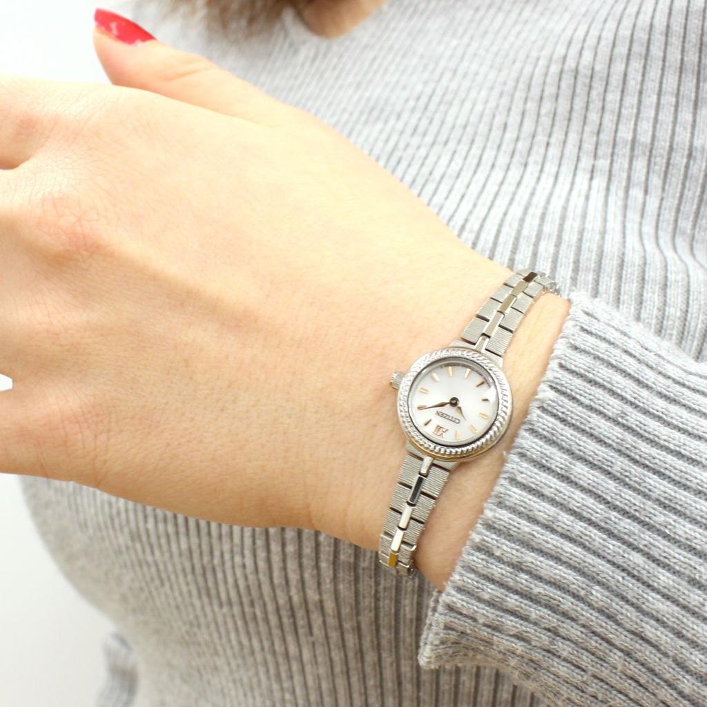 Key Eco Drive Solar Watch Round Metal Bracelet [Citizen] Kii Women's EG2981-57A