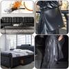 DERAYEE Synthetic Leather Faux 137cm Soft PVC Leather for Handmade Bag Making Fabric, Leather, Wide, Repairs, (2M, Black)