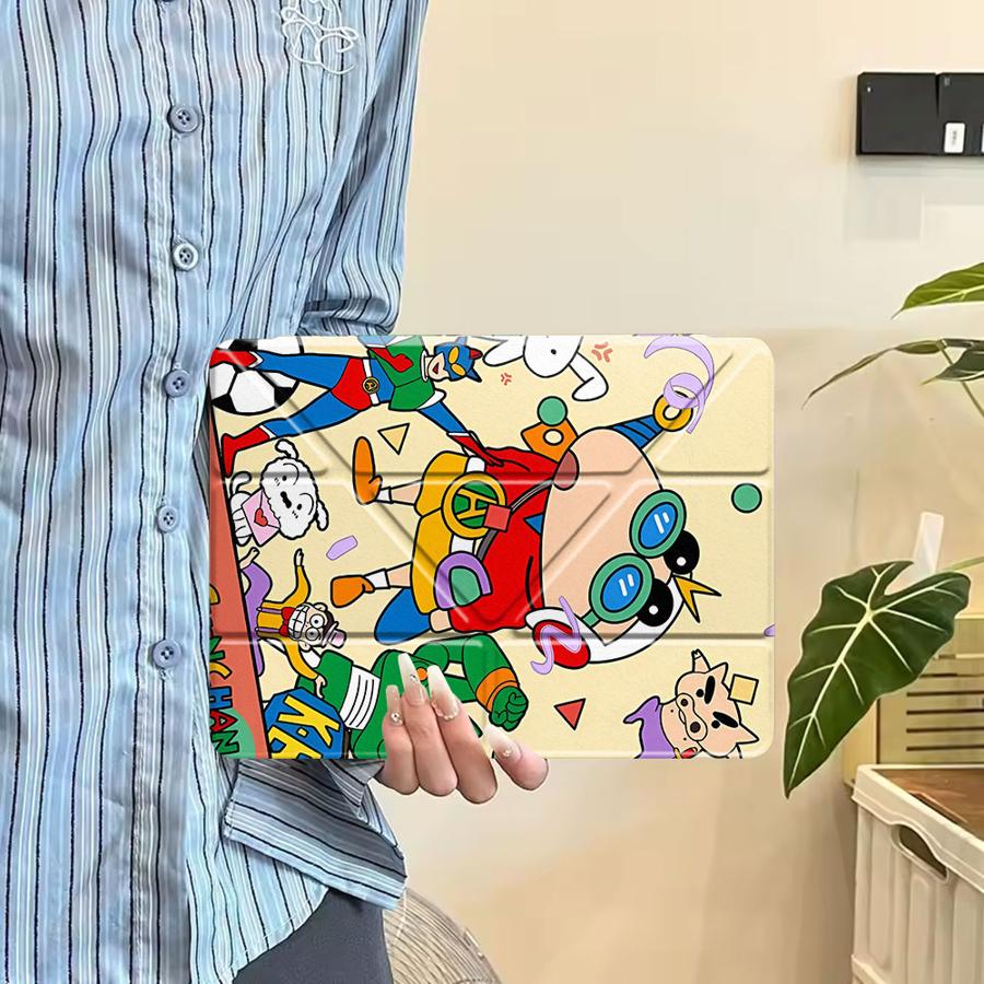 Cute Cra-yons Shin-chans Anime Holder Cover Tablet Case For iPad Pro 2025 Pro 11th 10th 9th 8th 7th 12.9inch Air 4 5 M3 M2 1 2