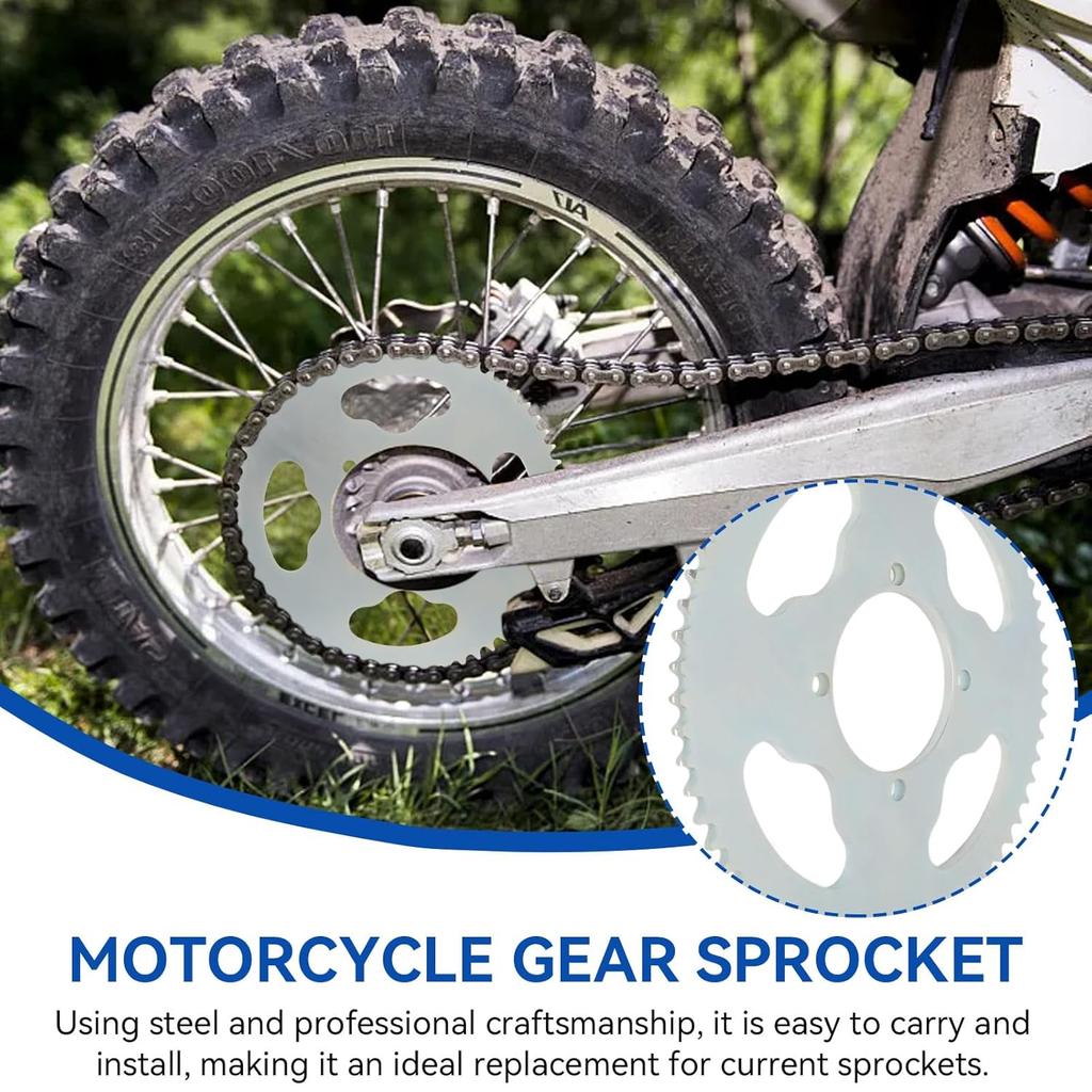 T8F 64T Sprocket, 54mm 4 Hole High Strength Steel Mini Motorcycle Sprocket for 47cc 49cc Mini Motorcycles ATV Quad Dirt Pit