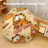 Автоматический складной зонт Garfield с 8 ребрами, Персонализированный текст с именем