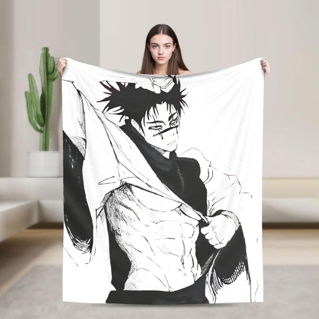 Choso Blanket Cover Flannel Kaisens Anime Lightweight Thin Throw Blanket for Car Sofa Couch Bed Rug