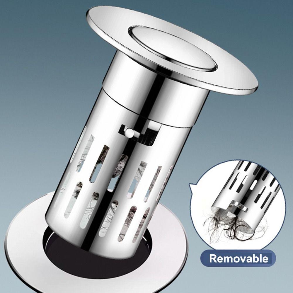 with Removable Filter Basket Pop Up Sink Drain Filter Washbasin Bounce Core for Basin Drain Holes