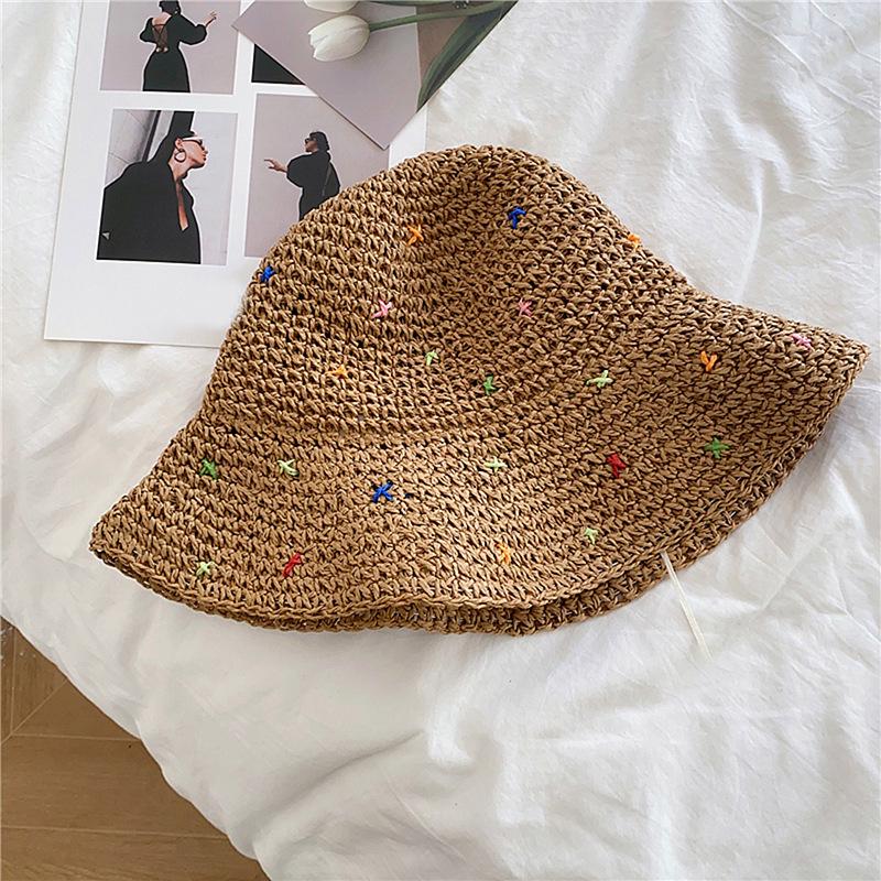 Women's Large Brim Foldable Breathable Straw Sun Hat for Summer Travel & Vacation