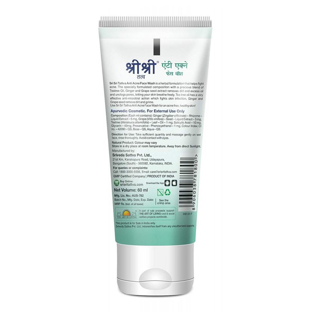 Anti Acne: Cleanser (60 Ml), Anti-Acne Face Wash Sri Sri Tattva