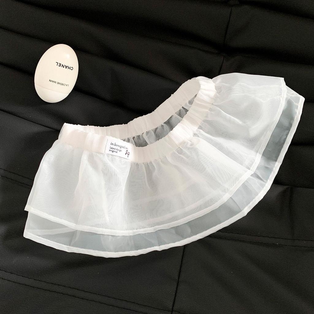 Корейская сетчатая кружевная штора в горошек для задней части: Шикарный многослойный поясной аксессуар для девушек, носить с брюками и юбками.