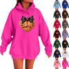 Women's Long-sleeved  Oversized Dropped Shoulder Sleeves Women's Hooded Halloween Print Plush Sweatshirt
