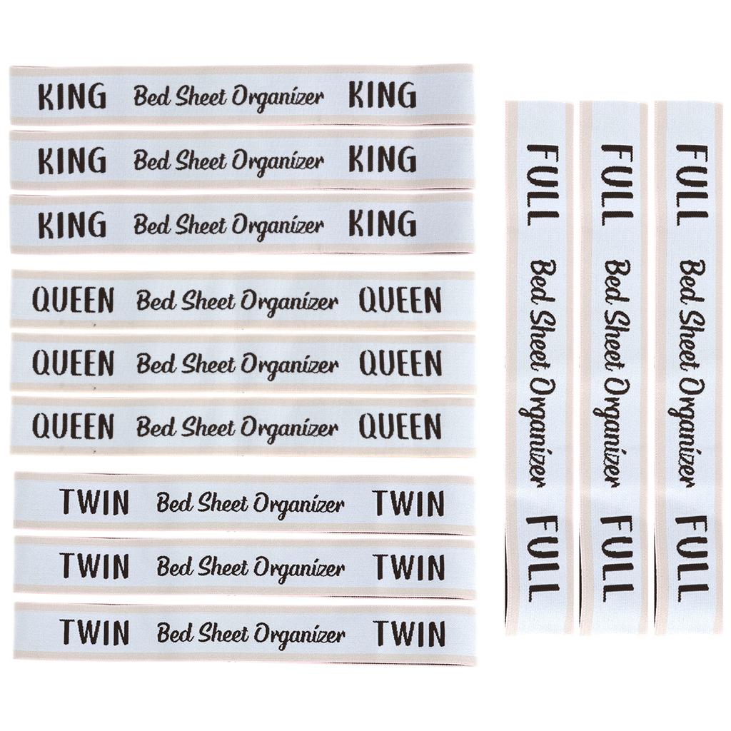 12Pcs Bed Sheet Organizer Bands Set Elastic Bedding Straps King Full Twin Queen Label Bed Sheet Fastener