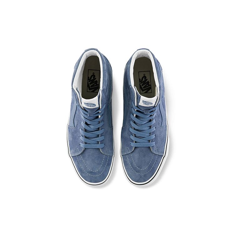Vans Sk8 Shock Absorbing Durable Lightweight Breathable High-Top Skate Shoes Unisex Skate Shoes Blue VN0A32QG4R2
