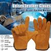 1 Pair Cow Leather Welding  Gloves Fireproof Welder Gloves Durable Work Safety Glove  Welding