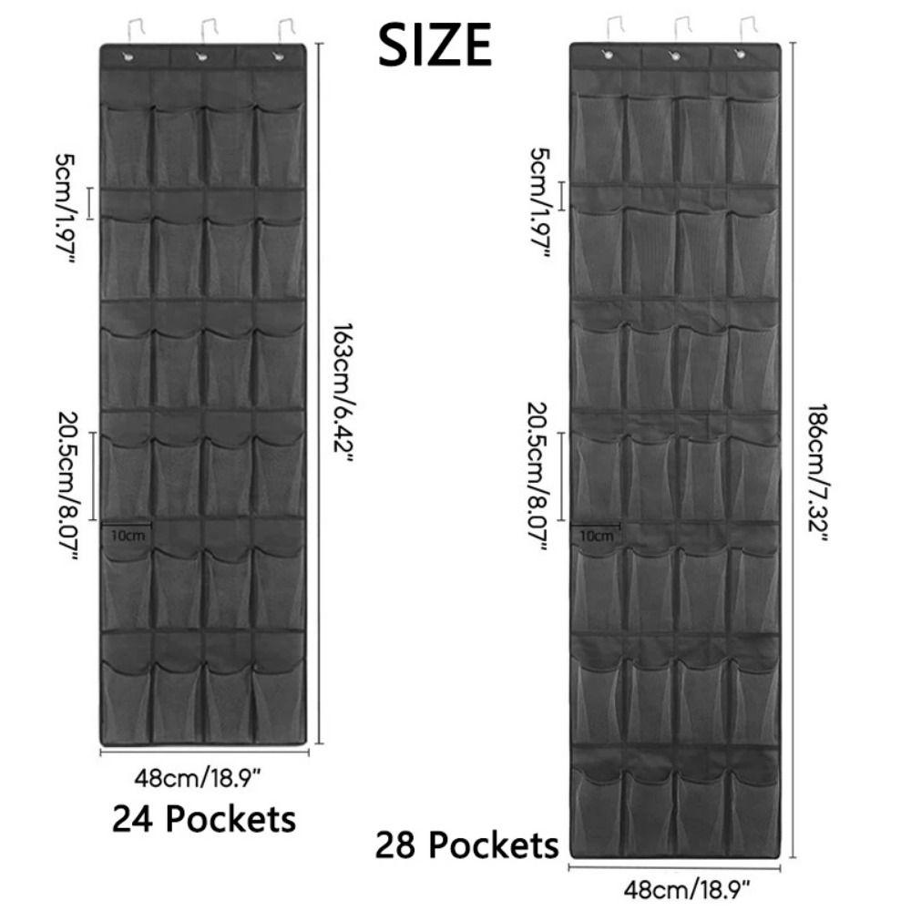 24/28 больших карманов, сетчатые карманы для обуви, тканевый органайзер для шкафа, прочный держатель с 3 металлическими крючками, сумка для подвешивания в гардеробе