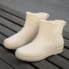 New Women's Rain Boots Non-Slip Women's Rain Boots Fashion Short Plus Velvet Warm Girl Water Shoes Rain Boots Rubber Boots 36-41