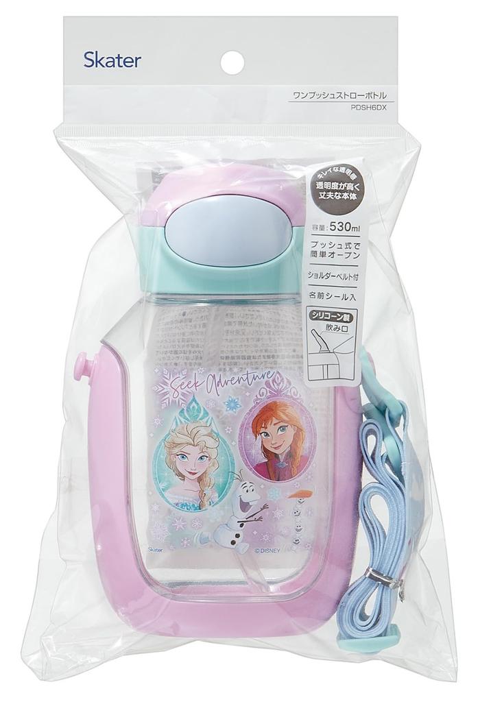 Skater Бутылка для воды Disney Frozen PDSH6DX с детской трубочкой, 530 мл, Открывается нажатием, 25, Для девочек