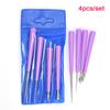 4pcs Purple Making Diamond Pearl Glass Bead Reamer Burr Beading Hole Enlarger Tool Woodworking Hand Craft Tool Set