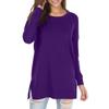 Women's Fall Long Sleeve Side Split Loose Blouses Casual Pullover Tunic Tops