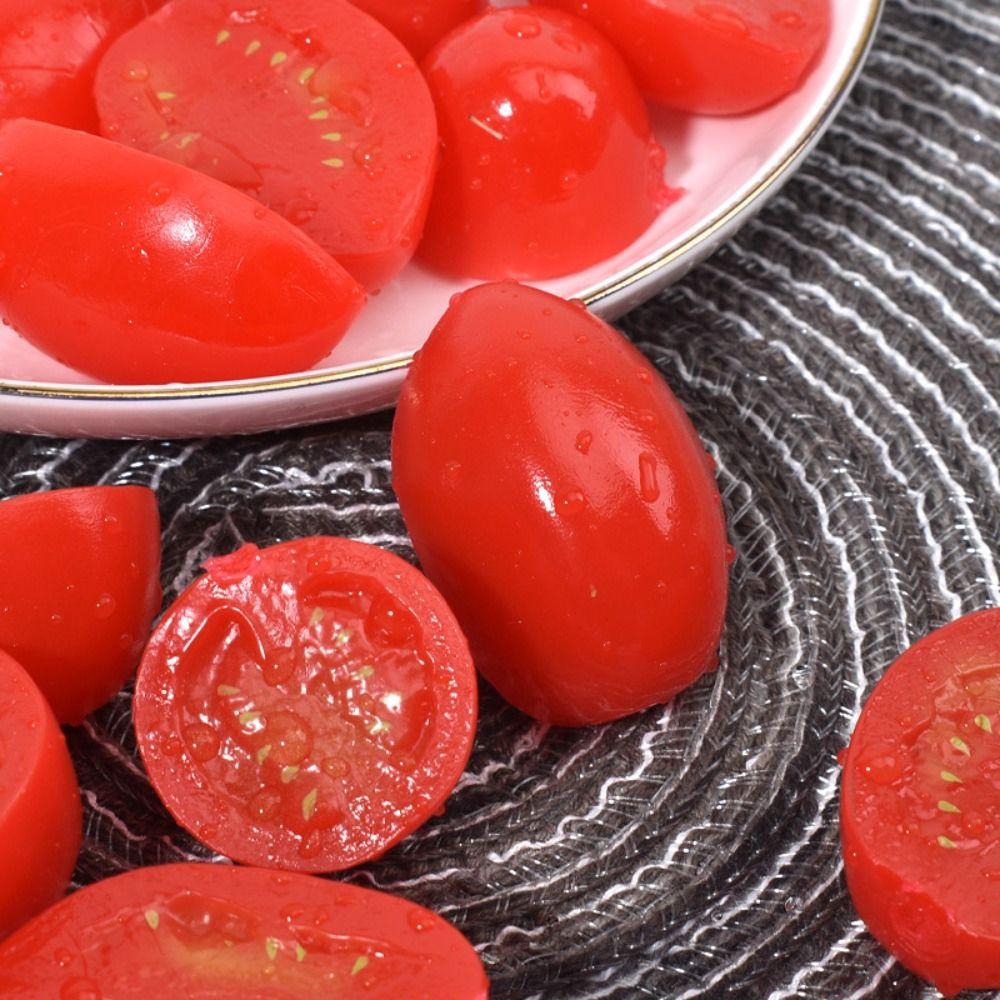4PCS Food Model Artificial Cherry Tomato Decorative Props Simulation Fruit Fake Tomato Home Decor
