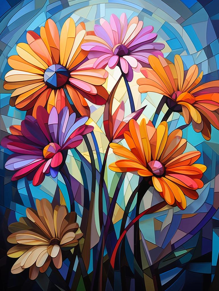 DIY Алмазная вышивка Цветок ромашки Рукоделие Картина Пион Ваза Стразы Картина Пейзаж Мозаика Настенный декор