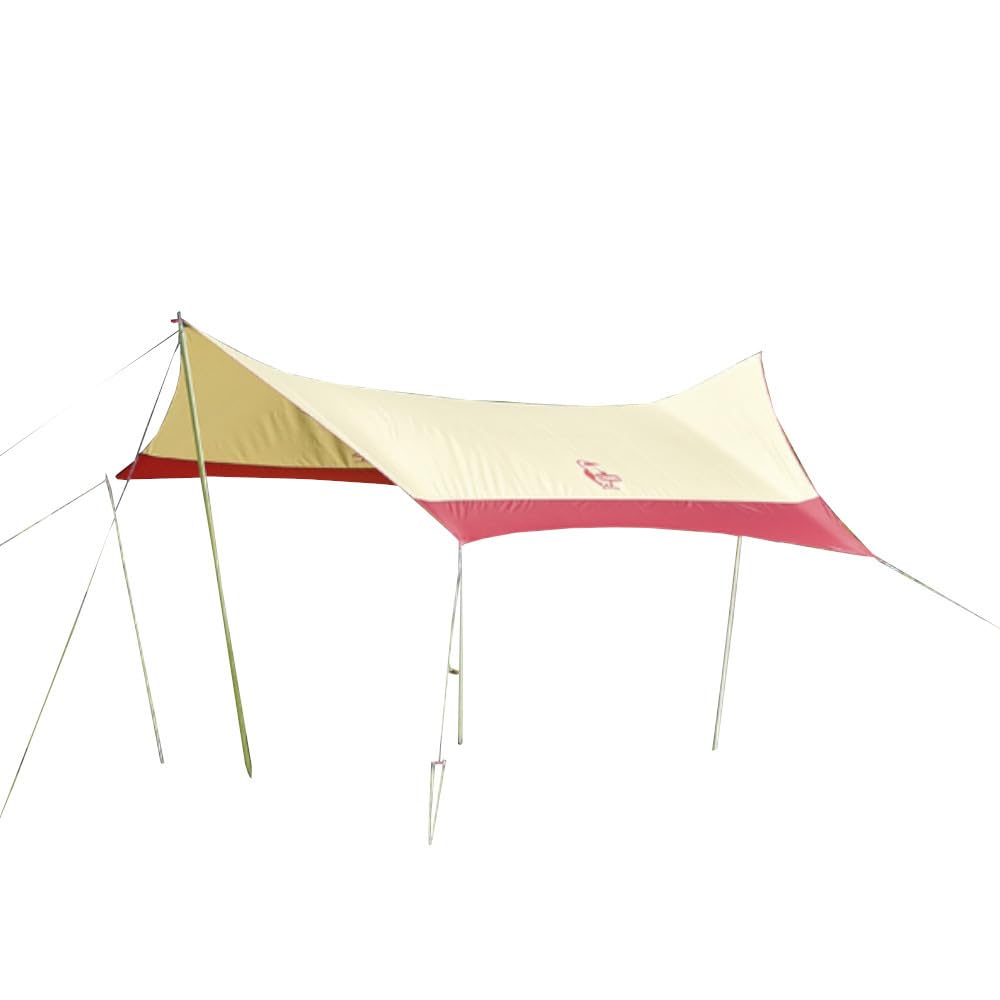 CHUMS Booby Hexa W475 x Tarp, Beige/Red, D420cm, CH62-1827-B044-00