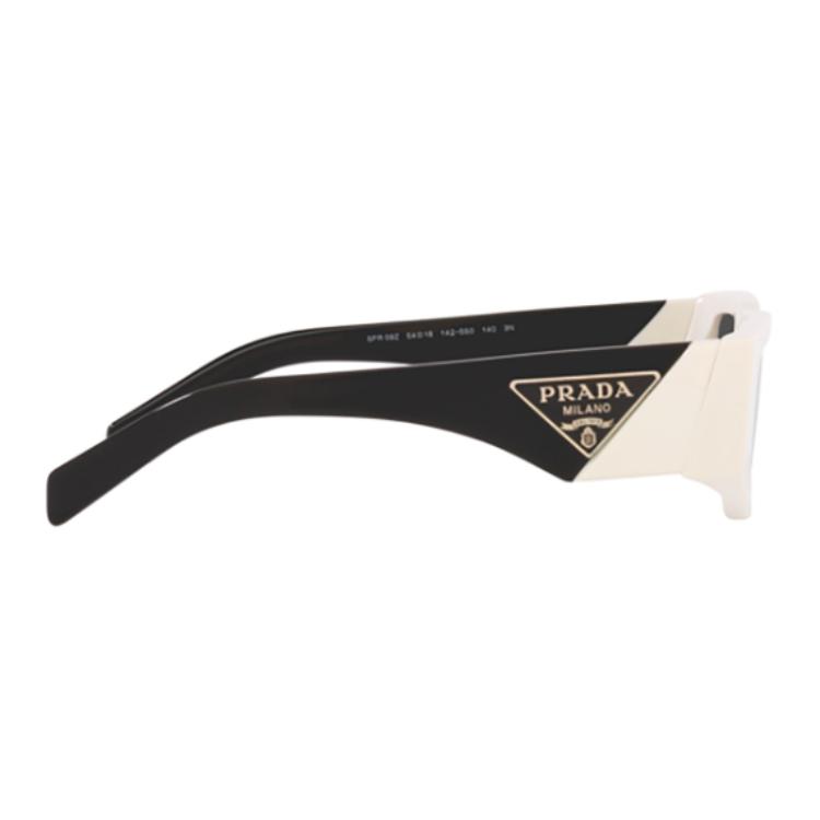 Prada Side Letter Logo Irregular Shape Sunglasses Men sunglasses White PR09ZS1425S0