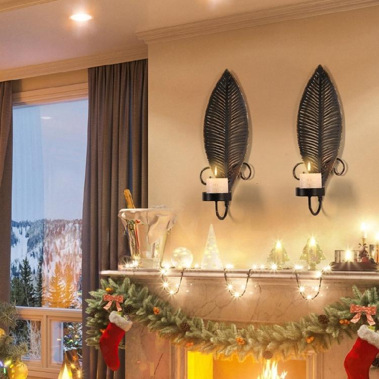 Черные Настенные Подсвечники С Деталями В Виде Листьев Для Создания Уюта В Спальнях И Гостиных