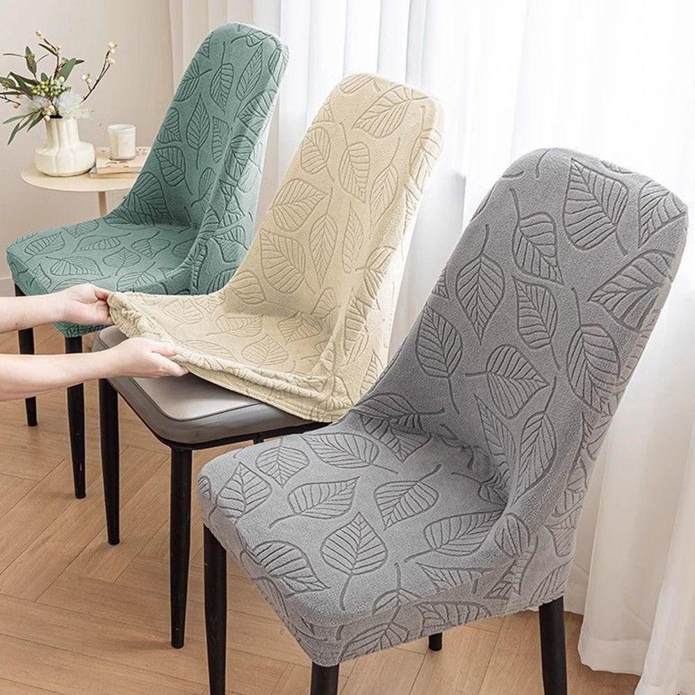 Stretchable Curved Chair Cover Soft Chair Seat Slipcovers Washable Dining Chair Cover Home Decor
