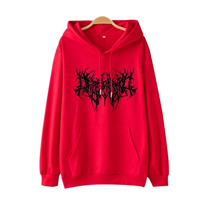 Худи в готическом стиле с капюшоном для женщин с принтом Streetwear Зимняя мода