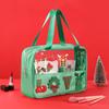 Christmas Chenille Embroidery Alphabet Makeup Bag Large Capacity Toiletry Bag High Appearance Level Travel Storage Bag
