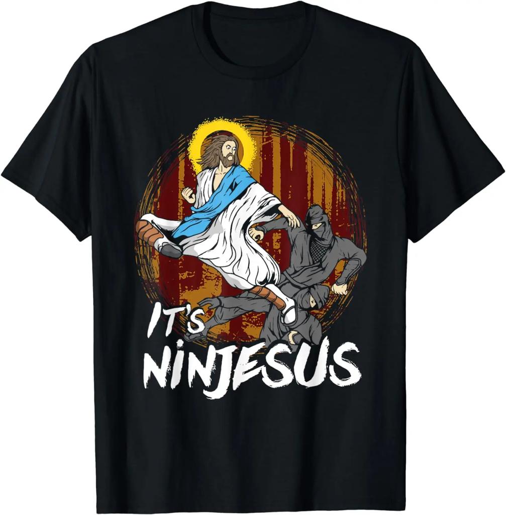 Its Ninjesus Funny Jesus Christian TShirt 100 Cotton ONeck Summer Short Sleeve Casual Mens Tshirt Size S3XL