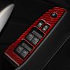 For Infiniti G37 07-13 Red Soft Carbon Fiber Air Conditioner Radio Window Lift Speaker Gear Trim Cover Car Interior
